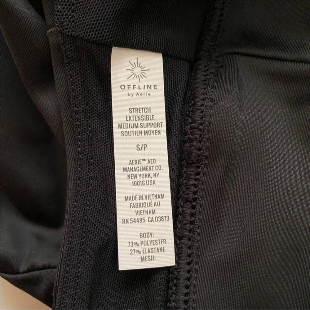 NEW Offline by Aerie American Eagle Shine Racerback Sports Bra Black Small